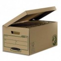 Archivage BANKERS BOX - Conteneur EARTH SERIES à ouverture sur le dessus, montage manuel, carton recyclé kraft brun