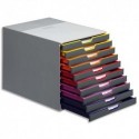 Module de classement DURABLE - Classement 10 tiroirs Varicolor multicolore - Dimensions : L29,2 x H28 x P35,6 cm