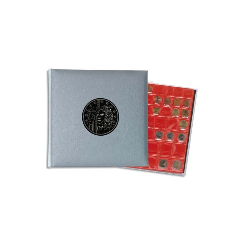 Album Pièces de monnaie 25x25 cm gris métal