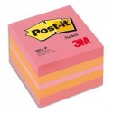 Bloc cube mini Post-it de 400 feuilles 5.1x5.1cm couleur plaisir