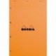 Bloc de direction Rhodia couverture orange 80 feuilles détachables+perforées format A4+ réglure 5x5