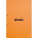 Bloc de direction Rhodia couverture orange 80 feuilles détachables+perforées format A4+ réglure 5x5