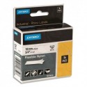 DYMO Cassette Rhino (18489) ruban nylon flexible impresson noir sur fond blanc 19mmx3,5m pour surfaces texturées 18489