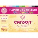 CANSON Pochette 12 feuilles papier CREATION 150g 21x29,7cm. Assortiment de couleurs vives