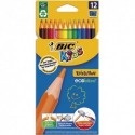 Crayon de couleur Bic Evolution Longueur 17,5cm étui carton de 12 Coloris assortis