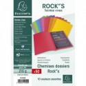 Chemise EXACOMPTA - Paquet de 10 chemises Rock'S en carte 210 grammes assortis - Assortis