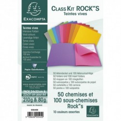 Chemise EXACOMPTA - Paquet de 50 chemises + 100 sous chemises Rock'S assortis