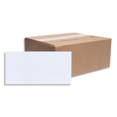 LA COURONNE Boîte de 500 enveloppes blanches autoadhésives 80g format DL (110x220)