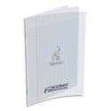 Cahier répertoire reliure piqûre format 17x22 cm 96 pages grands carreaux papier 90g couverture polypropylène incolore