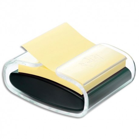 Bloc notes repositionnables Post-it Dévidoir insert translucide+12 blocs de 100 feuilles jaune pastel 76x76mm 100%recyclé