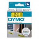 DYMO Cassette D1 (45018) ruban impression noir sur fond jaune12mmx7m pour étiqueteuse Dymo