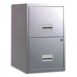 PIERRE HENRY Classeur 2 tiroirs aluminium pour Dossiers suspendus - Dimensions : L40 x H66,1 x P40 cm