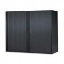 MT INTERNATIONAL Armoire Basse métallique monobloc Noire - Dimensions : L120 x H105 x P43 cm