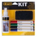 BI-OFFICE Kit marqueur avec feutres, brosse magnétique et spray nettoyant.