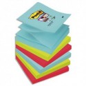 POST IT Lot de 6 blocs Z-Notes Super Sticky Post-it® Collection MIAMI 76x76 mm, 90 feuilles.