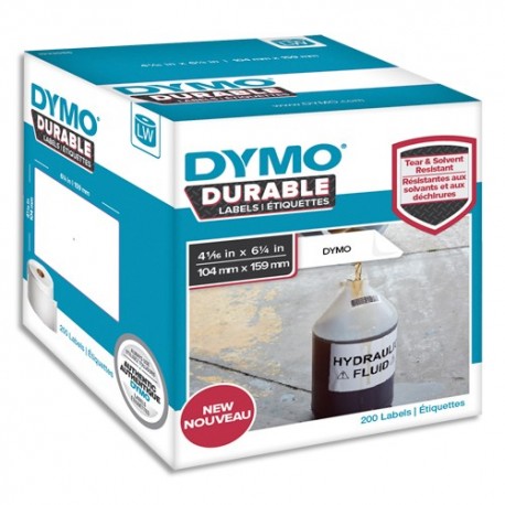 DYMO Rouleau de 200 étiquettes LabelWriter Durable 104x159mm Noir/Blanc 1933086