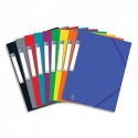 Chemise 3 rabats à élastiques ELBA Eurofolio en carte lustrée rigide 7/10e 600 Grs format 24x32 coloris au choix. - Jaune