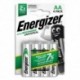 ENERGIZER Blister de 4 piles AA HR6 Universel rechargeable 1300 mAh E300322101