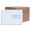 LA COURONNE Boîte de 200 enveloppes blanches autoadhésives 80g format C5 (162x229) fenêtre 45x100mm
