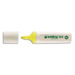 EDDING Surligneur jaune Ecoline 24. Biseautée. Trait:2 à 5 mm. Fabriqué à 90% de ressources renouvelables