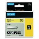 DYMO Cassette Rhino (18432) ruban vinyl impression noir sur fond jaune flexible et résistant S0718450/18432