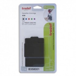 TRODAT Blister de 3 cassettes 6/58 noire pour appareils Trodat métal Line 5208, 5480, 4208, 4480 B358001