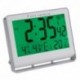 ALBA Horloge murale LCD multifonction radio-pilotée livrée 2 piles AAA fournies en ABS L20 x H15 cm blanc