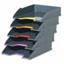 DURABLE Set de 5 corbeilles à courrier Varicolor - Dimensions : L34 x H35 x P26,5 cm coloris assortis
