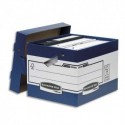 Archivage BANKERS BOX - Caisse multi-usage ergonomique. Dim: 33,3 x 28,5 x 39cm, montage automatique. Carton recyclé
