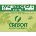 Papier dessin Canson pochette de 10 feuilles de papier dessin blanc recyclé format 24x32 cm 160 grammes