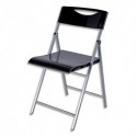 ALBA Chaise d'accueil pliante Cpsmile en acier et revêtement en polypropylène noir, 4 pieds