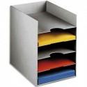PAPERFLOW Bloc classeur à 5 cases fixes pour doc A4 L25,8 x H31,8 x P32,5 cm gris