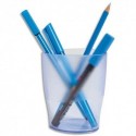 Pot à crayons ECO - Dimensions : L8 x H9,5 x P6 cm - Bleu translucide