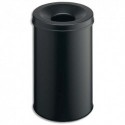 Corbeille à papier DURABLE - Corbeille métal avec étouffoir 30 litres noir Diam 31,5 x H 49,2 cm
