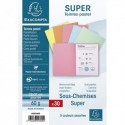 EXACOMPTA Paquet de 30 sous-chemises SUPER en carte 60g coloris assortis pastels - Assortis