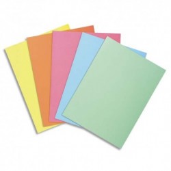 EXACOMPTA Paquet de 100 sous-chemises SUPER en carte 60g coloris assortis pastels
