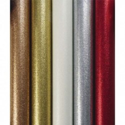 CLAIREFONTAINE Rouleau de papier cadeau métallisé uni pailleté 70g. 1,5x0,7m. 5 coloris assortis