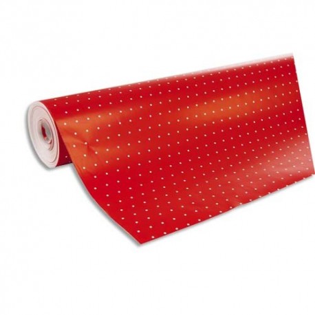 CLAIREFONTAINE Rouleau de papier cadeau ALLIANCE 80g . Spécial commerçant : 50x0,7m. Rouge pois blanc