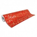 CLAIREFONTAINE Rouleau de papier cadeau PREMIUM 80g . Spécial commerçant : 50x0,7m. Rouge arabesque or