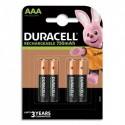 DURACELL Blister de 4 accus rechargeables 1,2V AAA HR3 750mAh