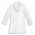JPC Blouse à manches longues en tissu 100% Coton 3 poches, Taille XS blanche