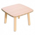 PAPERFLOW Table basse Woody en MDF replaqué hêtre, plateau 60 x 60 cm, piètement en bois massif