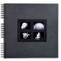 EXACOMPTA Album photos à spirales PASSION. Capacité 360 photos, pages noires. 32x32 cm, coloris noir