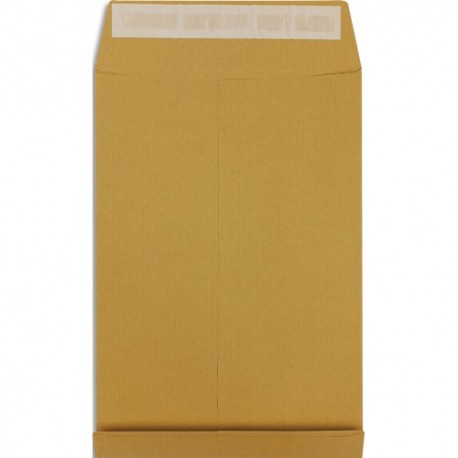 NEUTRE Paquet de 25 pochettes kraft brun 120 g, 3 soufflets de 3 cm, C4 : 229x324 mm