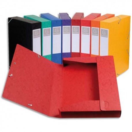 Chemise 3 rabats Exacompta  Cartobox dos de 2.5, 4, 5 et 6cm en carte lustrée coloris au choix.