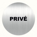 VISO Plaque de signalisation " Privé " en aluminium, bande autocollante au dos, Diamètre 8 cm