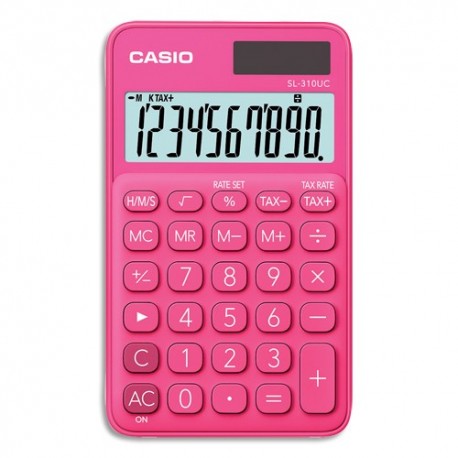 CASIO Calculatrice de poche 10 chiffres Rose SL-310UC-RD-S-EC