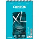 CANSON Album spiralé 20 feuilles XL AQUARELLE, A5, 300G, grain fin blanc