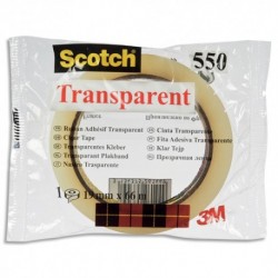 Ruban adhésif transparent Scotch 550 19mm x 66m en sachet individuel