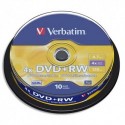 VERBATIM Tour de 10 DVD+RW 4,7GB vitesse d'écriture 10x + REDEVANCE 43488